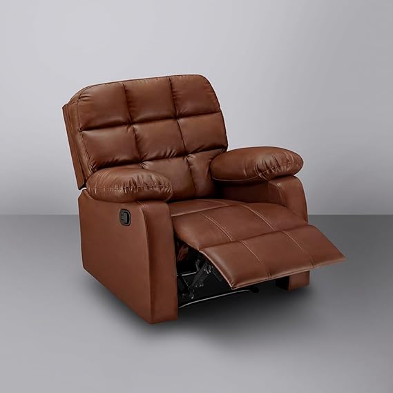 Sleepyhead RX5 - Single Seater Leatherette Manual Recliner with Durable Spring Support