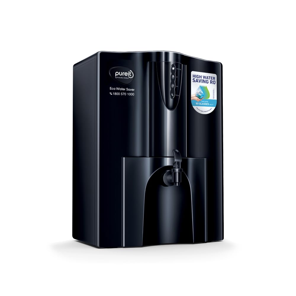 HUL Pureit Eco Water Saver RO+UV+MF+Mineral – 7-Stage Water Purifier with 10L Storage and Up to 60% Water Savings, Suitable for Borewell, Tanker & Municipal Water.