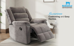 Nilkamal Sierra Velvet Fabric Manual Recliner – Best Single-Seater Recliner in India