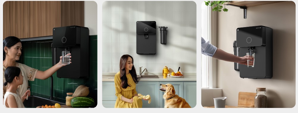 "Urban Company Native M1 Water Purifier – RO+UV+Copper+Alkaline, 10-Stage Purification, 8L Capacity" "Aquaguard Sure Delight NXT RO+UV+UF Water Purifier – 6-Stage Filtration, Free Service Plan""Livpure Allura Premia RO+UV+UF+Copper+Alkaline Water Purifier – 7L Storage, No Service Cost for 2.5 Years" "Aquaguard Aura 2X Life RO+UV+Active Copper Water Purifier – 8-Stage Purification""HUL Pureit Eco Water Saver RO+UV+MF+Mineral Water Purifier – 10L Storage, 60% Water Saving"